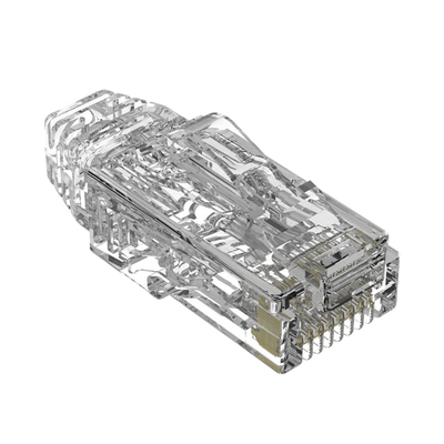 Plug RJ45 Cat6/6A, Para Cable UTP de Calibre 28 AWG, Chapado en Oro de 50 micras, Paquete de 100 piezas