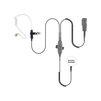 MICRÓFONO AUDÍFONO DE 2 CABLES CON DOBLE PTT P/ MOTOROLA (MOTO TRBO) XPR-6500/ XPR-6550/ 4150/ 4150/ 6150/ 8550/ 5550/ APX-7000/ DP-3400