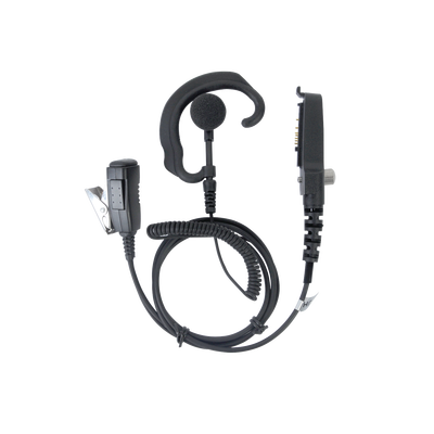 Micrófono de solapa y audífono ajustable al oído para KENWOOD Serie 80/ 90/ 140/ 180/ NX200/ 410. Compatible con VOX de la serie 180 y NX200.