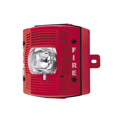 Bocina con Lámpara Estroboscópica para Exterior, con Configuración Estroboscópica Seleccionable, Color Rojo