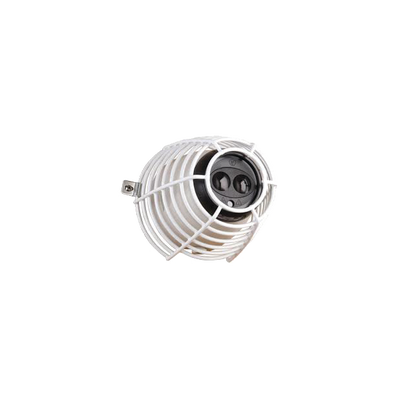 Jaula de acero FIRERAY Damage Stopper® para protección de detectores de haz óptico. Dimensiones 6.61 in (168 mm) altura x 6.61 in (168 mm) ancho x 5.78 in (147 mm) profundidad