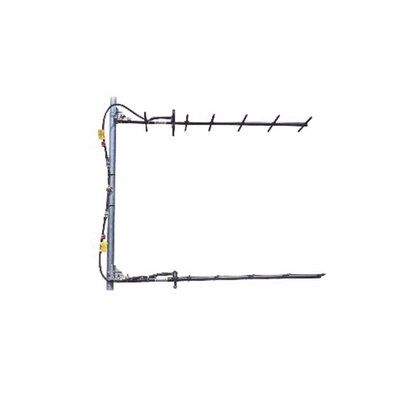 Antena Direccional Dual Yagi de 7 elementos, 340-360 MHz, 12.5 dB, 20 MHz, 250 Watt, Anodizada en Negro, N Macho.