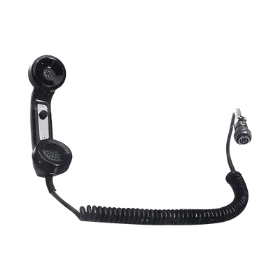 Auricular Tipo Telefónico para Radios de Locomotora, Botón PTT de uso Rudo, Cable Espiral y Conector AAR
