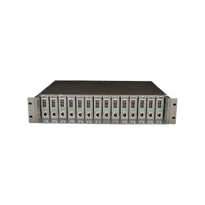 Chasis para Montaje en Rack de 14 bahías / Soporta Convertidores de Fibra Óptica TP-Link / Compatibles (MC111CS, MC112CS, MC220L, MC110CS, MC100CM, MC210CS, MC200CM) / Plug and Play
