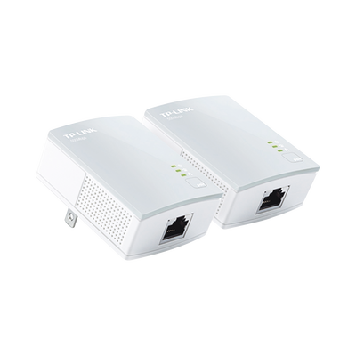 Kit Adaptador Powerline Ethernet, tecnologia HomePlug AV, 500Mbps, Plug and Play, hasta 300 M dentro de casa, 1 Puerto 10/100 Mbps y tamaño ultra compacto