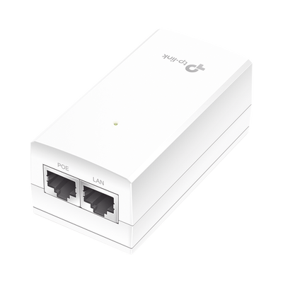 Inyector PoE Pasivo de 24V / 2 puerto 10/100/1000 Mbps / Plug and Play / Montaje en Pared