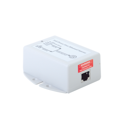 Inyector POE para Aplicación Solar, Entrada 9-36 Vcc, Salida en 48 Vcc, 802.3 af, 10/100/1000 Mbps, hasta 17 Watts