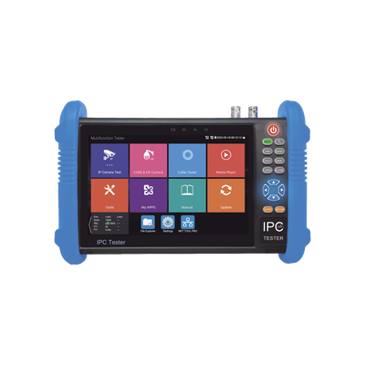 Tester de Video Profesional | Pantalla 7"| Prueba IP/HD/Analógicas | TVI/CVI/AHD/CVBS | IP ONVIF | 4K/8K | H.264/H.265 | HDMI | PTZ | Scanner IP | TDR | Salidas 12V/24V/PoE | Activación Simultanea.