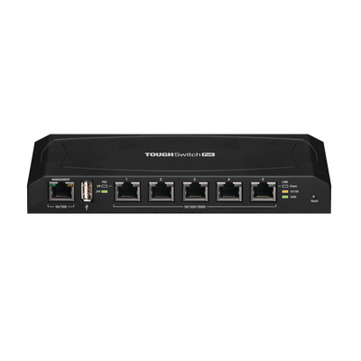 Switch PoE Gigabit Ethernet de 5 puertos para equipos Ubiquiti (24 Vcc).