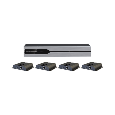 Kit Divisor y Extensor HDMI (Extender Splitter) | Divide 1 Fuente HDMI a 4 Pantallas | Extiende la señal HDMI hasta 120 m | Resolución 4Kx2K @ 60 Hz | Cat 6/6a | Uso 24/7 | Longitud del cable autoajustable