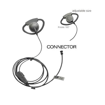 Micrófono de solapa con gancho auricular ajustable en forma de D para radios ICOM IC-F4003/ 4013/ 2000/ 4021/ 4031/ 4103/ 4210/ 4230, IC-F14// 3021/ 3013/ 3103/ 3003, IC-F1000/ 2000
