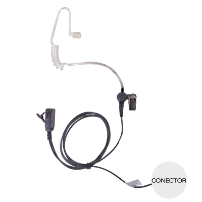 Micrófono - audífono de solapa con tubo acústico transparente para KENWOOD TK3230/3000/3402/3312/3360/3170,NX240/340/220/320/420 con tubo acústico de PU (grado médico)