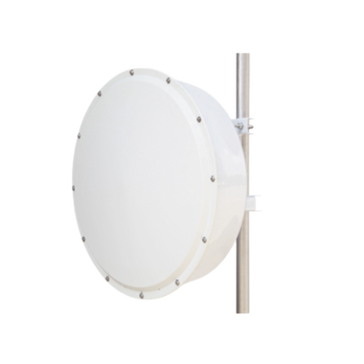 Antena direccional de alta resistencia, Ganancia 30 dBi, (4.9 -6.5 GHz), Plato hondo para mayor inmunidad al ruido, Conectores N-Hembra, Montaje y radomo incluido