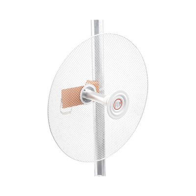 Antena direccional con diseño aerodinámico para minimiza la resistencia al viento, Ganancia de 30 dBi, frecuencia (4.9 - 6.5 GHz), Polarización doble, incluye montaje para torre o mástil
