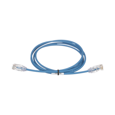 Cable de Parcheo TX6, UTP Cat6, Diámetro Reducido (28AWG), Color Azul, 15 ft