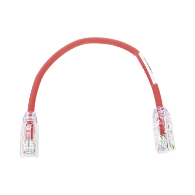 Cable de Parcheo UTP, Cat6A, Diámetro Reducido (28 AWG), CM/LSZH, Color Rojo, 8in (20.3cm)