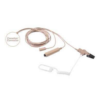 Kit de Micrófono-Audífono profesional beige de 3 cables para radios Motorola EP350, EP450, EP450S, DEP450, MAG ONE A8, Hytera TC500/600