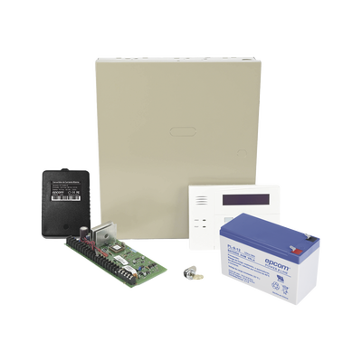 Kit de Panel de Alarma VISTA48LA con  Batería de 9Ah, Transformador y Gabinete