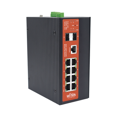 Switch Industrial Administrable Gigabit con 2 Puertos PoE bt + 6 Puertos PoE af/at o 24 V Pasivo + 2 SFP Gigabit, 240 W
