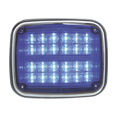 Luz de advertencia de 8 X 6", Color Azul, SAE, IP67, Ideal para Ambulancias