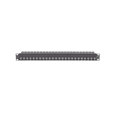 Patch Panel Z-MAX de 24 puertos, Blindado, Precargado con Jacks Categoria 6A, Plano, 1UR