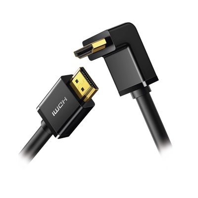 Cable HDMI 2.0  en Angulo de 90°  / 3 m / 4K@60Hz / HDR / 3D / HEC (Canal Ethernet HDMI) / ARC (Canal de Retorno de Audio / CEC / 32 canales de Audio / HDCP 2.2 / Dolby Atmos / 18 Gbps / Blindaje Múltiple