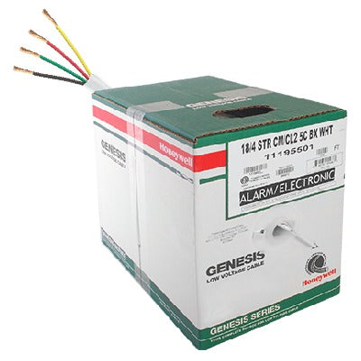 Bobina de 152 Metros / Cable de Cobre / 4 x 18 AWG / Tipo Alarmas CM-CL2 /  Para Interior / Color Blanco / Para Aplicaciones de Alarmas de Intrusión/Control de Acceso/ Automatización / Interfonos y Tv Porteros