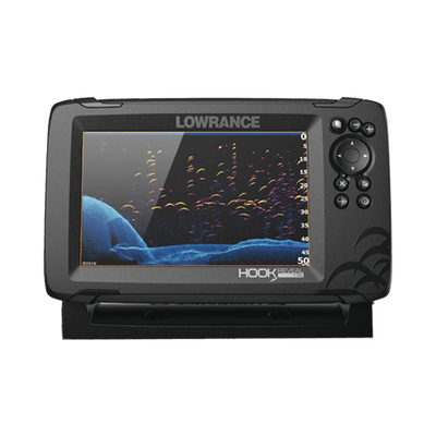 Hook reveal con pantalla solar max de 7 pulgadas, incluye transducer triple Shot