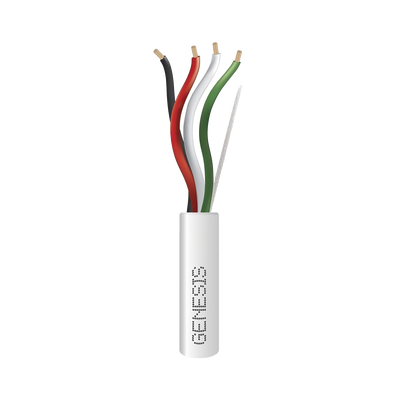 Bobina de 305 Metros / Cable de Cobre / 4 x 18 AWG / Riser / Para Interior / Color Blanco / Para Aplicaciones de Alarmas de Intrusión/Control de Acceso/ Automatización / Interfonos y Tv Porteros