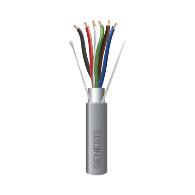 Bobina de 305 Metros de Cable  6 x 22 AWG / Blindado / Plenum de Color Gris / Aplicaciones de Audio, Seguridad y Control