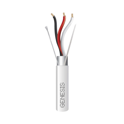 Bobina de 305 Metros de Cable 3 x 18 AWG / BLINDADO / Tipo FPLP, CMP, CL3P / Color Natural / Para Aplicaciones en Sistemas de Seguridad, Audio, Control y otras Aplicaciones