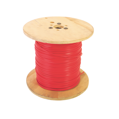 Bobina de alambre de 305 metros, 2 x 14 AWG, tipo FPLR-CL2R, color rojo, para aplicaciones en sistemas de detección de incendio y sistemas de voceo.