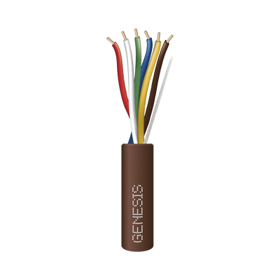 Cable en Bolsa de 76 Metros /  Cable de Cobre / 6 x 20 AWG / Tipo CL2 / Para Interior / Color Café / Para Aplicaciones de Alarmas de Intrusión y Automatización