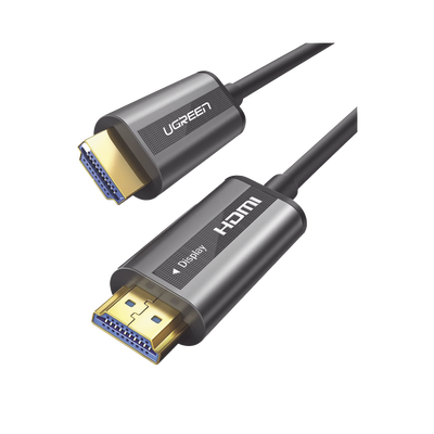 Cable HDMI de 50 Metros por Fibra Óptica 4K@60Hz | Fibra de 4 núcleos + Cobre estañado de 7 núcleos | Compatible con HDMI 2.0 | Alta velocidad 18 Gbps | 3D | HDR | Carcasa de  Zinc | Premium | 2 Años de Garantía.