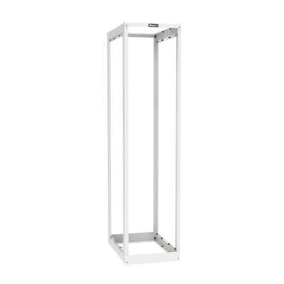 Rack de Cuatro Postes Estándar de 19", Rieles Roscados #12-24, Profundidad Ajustable de 23 a 42 in, 45 Unidades de Rack, Color Blanco