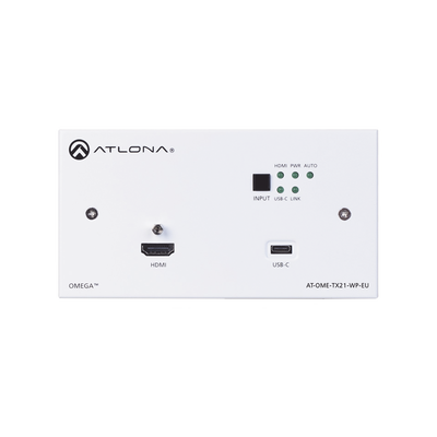 Transmisor HDBaseT de placa de pared para HDMI y USB-C EU/UK