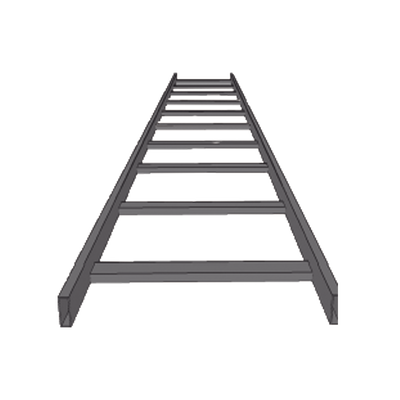 Escalera tubular, tramo recto epoxica de 1.5" de Peralte  x 12" de Ancho, tramo de 3 m, ideal para Centros de Datos