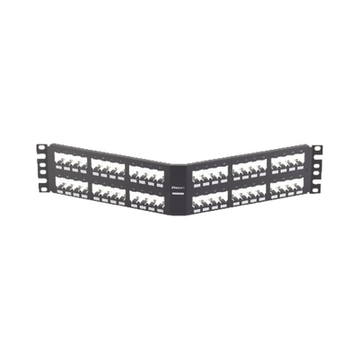 Panel de Parcheo Modular Mini-Com (Sin Conectores), Angulado, Totalmente Blindado, de 48 puertos, 2UR