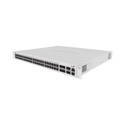 Cloud Router Switch 48 puertos PoE 802.3af/at Gigabit, 4 puertos SFP+ 10G, 2 puertos QSFP+ 40G, Montaje en Rack