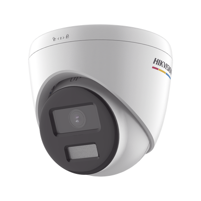 Turret IP 4 Megapixel / ACUSENSE Lite (Detección de Movimiento en Humanos y Vehículos)  / Lente 2.8 mm / Luz Blanca 30 mts / Imagen a Color 24/7 / Exterior IP67 /  WDR 120 dB / PoE / ONVIF