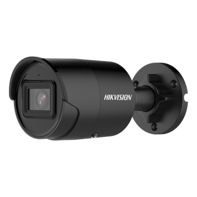 Bala IP 4 Megapixel / Color Negro / Lente 2.8 mm / 40 mts IR EXIR / Exterior IP67 / WDR 120 dB / PoE / Micrófono Integrado / Videoanaliticos (Filtro de Falsas Alarmas) / Metal / microSD / ACUSEARCH