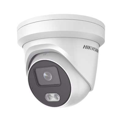 Turret IP 4 Megapixel / Imagen a color 24/7 / Lente 4 mm / Luz Blanca 30 mts / WDR 130 dB / Exterior IP67 / Micrófono Integrado / Captura Facial / Videoanaliticos (Filtro de Falsas Alarmas) / MicroSD