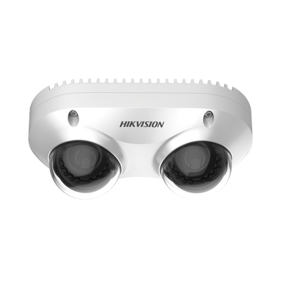 PanoVu Series / Lente Dual de 8 Megapixel (2 Lentes de 2.8 mm)  / IP67 / IK10 / PoE / WDR 120 dB / 10 mts IR / Entrada y Salida de Audio y Alarma / MicroSD