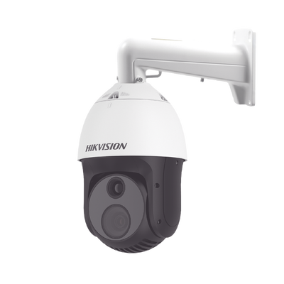 PTZ IP Dual / Lente Térmico 25 mm (384 X 288) / Lente óptico 32X (2 Megapixel) / 100 mts IR / Termografia / WDR 120 dB / Exterior IP66 / MicroSD