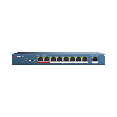 Switch PoE+ / No Administrable / 8 puertos 10/100 Mbps + 1 puerto 10/100 de Uplink / PoE hasta 250 metros / 110 W