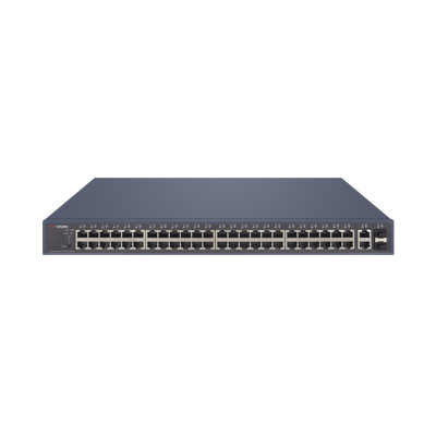 Switch PoE+ / Monitoreable / 48 Puertos 1000 Mbps PoE+ / 2 Puertos 1000 Mbps Uplink / 2 Puertos SFP / 470 Watts