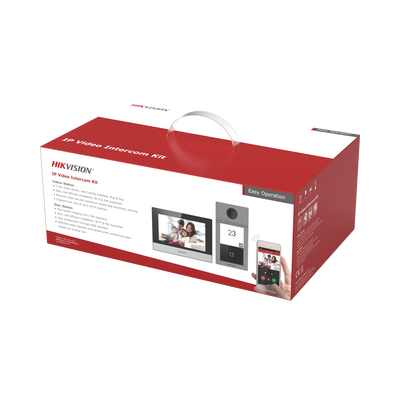 Kit de Videoportero IP (Frente de Calle + Monitor + Memoria MicroSD) / Llamada y Apertura Remota desde App Hik-Connect / Soporta 2 Puertas / Apertura con Tarjeta MIFARE