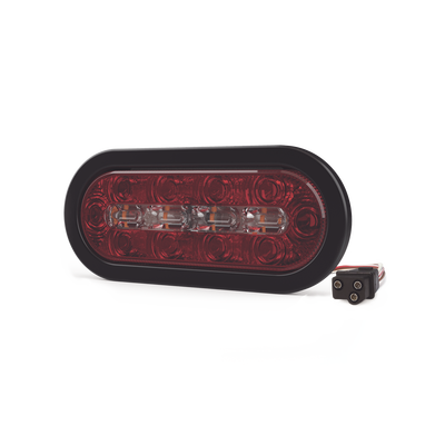 Plafón Ovalado de 7.5" Para Camiones de Transporte, 18 LED Ultra Brillantes, Color Rojo/Claro/Ambar