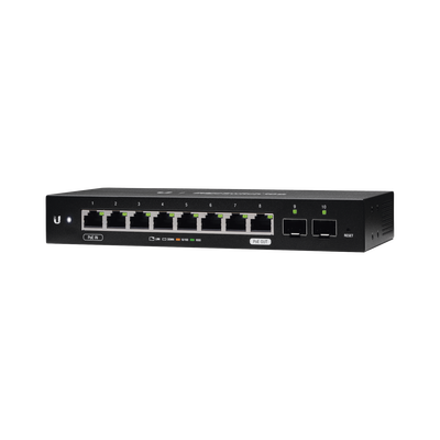 EdgeSwitch 10X Administrable de 8 Puertos Gigabit, PoE Passthrough + 2 Puertos SFP