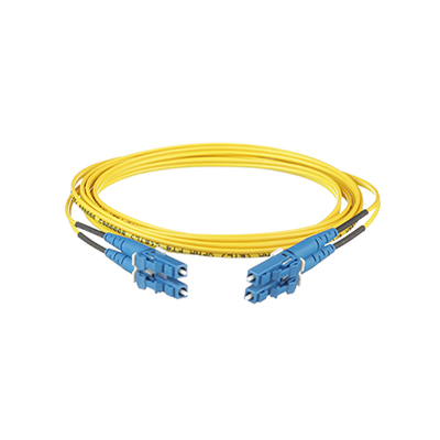 Jumper de Fibra Optica Monomodo 9/125 OS2, LC-LC Duplex, OFNR (Riser), Color Amarillo, 1 Metro